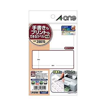 （まとめ） エーワン 手書きもプリントもできるラベルはがきサイズ 角型3面 86×38mm 26015 1冊（12シート） ×30セット