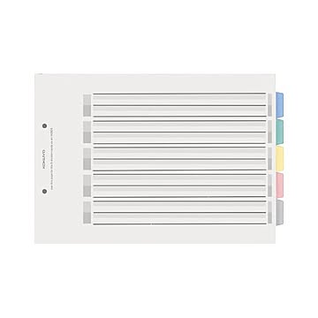 （まとめ）コクヨ カラー仕切カード（PP）ファイル用 A4ヨコ 2穴 5色 5山見出し+扉紙 シキ-P25 1セット（5組）【×5セット】
