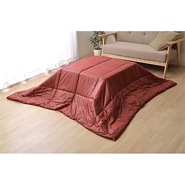 軽量コンパクト こたつ布団 【レッド 約185cm×185cm】 正方形 洗える 収納便利 アウトドア対応