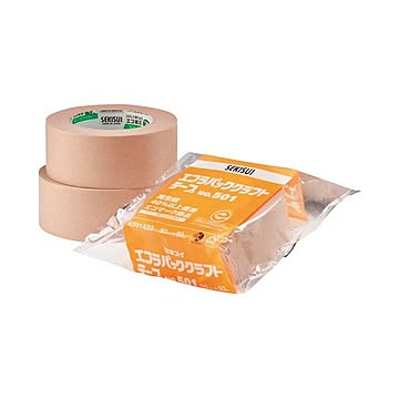 （まとめ）セキスイ エコラパッククラフトテープ50mm×50m 50巻×5セット