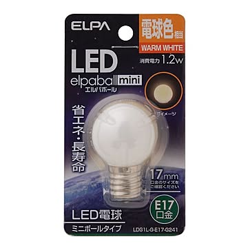 （まとめ） ELPA LED装飾電球 ミニボール球形 E17 G30 電球色 LDG1L-G-E17-G241 【×10セット】