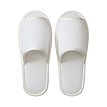 (まとめ) TANOSEE ウォッシャブル メッシュスリッパ ホワイト 1足 【×10セット】