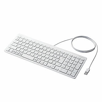 エレコム 有線コンパクトキーボード/パンタグラフ式/薄型/ホワイト TK-FCP097WH 管理No. 4953103345065