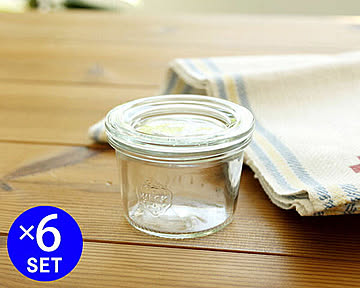 ウェック モールドシェイプ WE080 ガラスキャニスター 80ml 直径Sサイズ 6個セット