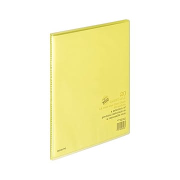 コクヨ クリヤーブックキャリーオール固定式 A4ワイド 20ポケット 背幅11mm 黄 ラ-3Y 1セット10冊