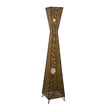 WICKER TOWER ウィッカー タワー フロアライト (白熱球付属) フロアランプ スタンドライト フロア照明 スタンド照明 LED対応 E26 2灯 40W×1+60W×1