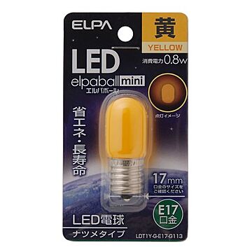 （まとめ） ELPA LEDナツメ球 電球 E17 イエロー LDT1Y-G-E17-G113 【×20セット】