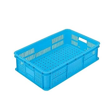 【5個セット】 リステナー/網目コンテナボックス ブルー メッシュ構造 〔みかん 果物 野菜等収穫 保管 保存 物流〕【代引不可】