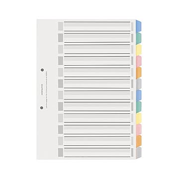 コクヨ カラー仕切カード（PP）（ファイル用・12山見出し）A4タテ 2穴 6色+扉紙 シキ-P100 1セット（25組：5組×5パック）