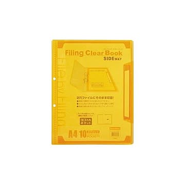 （まとめ）ビュートン ファイリングクリヤーブックFLCBS-A4-10COR オレンジ【×100セット】
