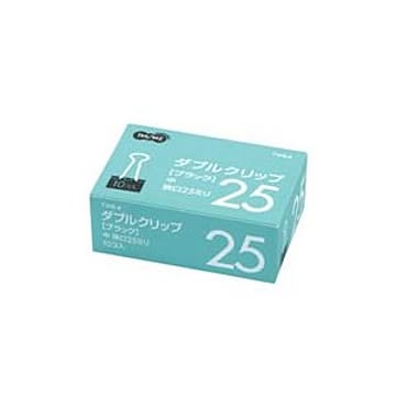 (まとめ) TANOSEE ダブルクリップ 中 口幅25mm ブラック 1セット（300個：10個×30箱）  【×5セット】