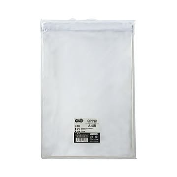 (まとめ) TANOSEE OPP袋 フタ・テープ付 A4用 225×310+40mm 1セット（500枚：100枚×5パック）  【×5セット】