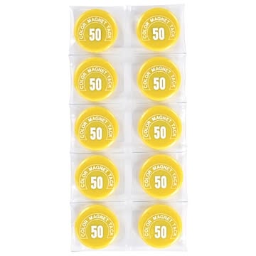 (業務用50セット) ミツヤ カラーマグネット MR-50 黄 50mm 10個