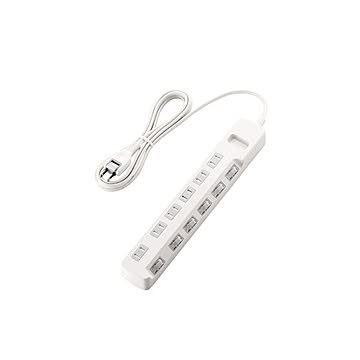 (まとめ)エレコム ほこり防止シャッター付 雷ガードタップ T-K6A-2625WH×2セット