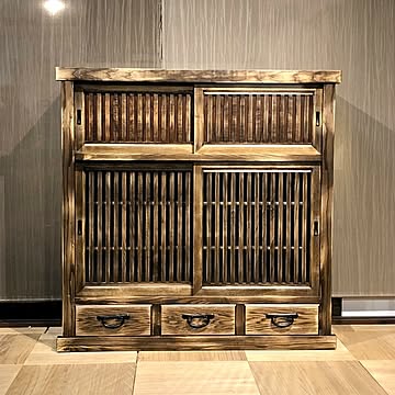 水屋箪笥 からくり箪笥（アンティーク仕上げ）