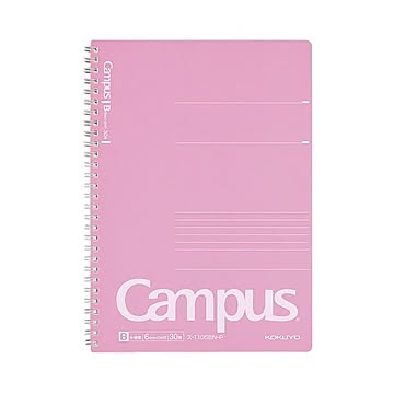 （まとめ）コクヨ キャンパスツインリングノート（PP表紙・スリム）セミB5 B罫 30枚 表紙ピンク ス-T105BN-P 1セット（5冊）【×5セット】