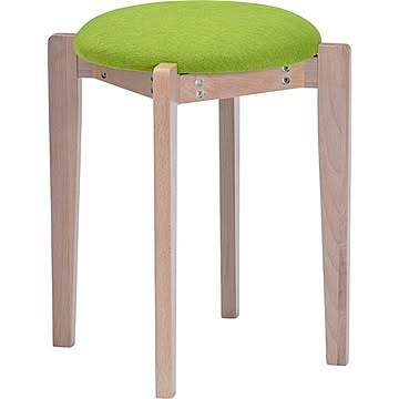 ナチュラル×グリーン 木製 スタッキング スツール 幅40.5×奥行40.5×高さ46.5cm 完成品