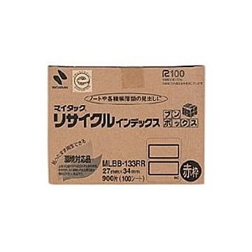 （まとめ） ニチバン マイタック(R) リサイクルインデックス OA対応 ブンボックス(TM) インクジェットプリンタ対応 MLBB-133RR 赤枠 1箱入 【×3セット】