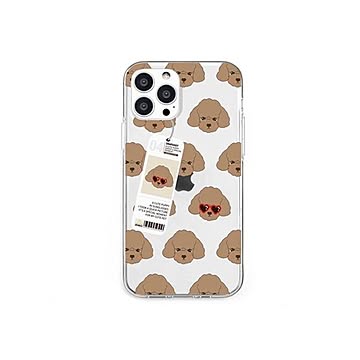 dparks ソフトクリアケース for iPhone 13 Pro poodle DS21180i13P