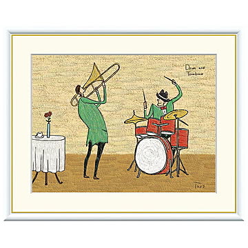 額絵 ドラム＆トロンボーン 橋北太郎 52x42cm 三幸