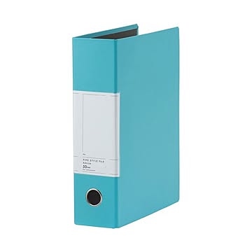 TANOSEE 両開きパイプ式ファイルSt A4タテ 500枚収容 50mmとじ 背幅77mm スカイブルー 1セット（10冊）