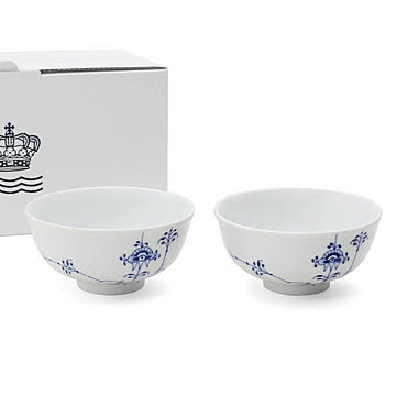 ロイヤルコペンハーゲン 2500 ブルーパルメッテ 018 ライスボウル ペア 11cm Royal Copenhagen Blue Palmette