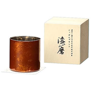 ウチキ 漆磨 漆塗りカップ 白檀(びゃくだん) ロックカップ 赤(二重構造) SCW-R502