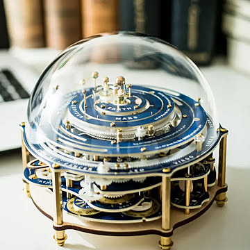 オレノイデス ステラムーブメント Stellar Movements 完成品 受注生産品 太陽系儀 レトロモダン 模型 機械式 地球儀 宇宙儀 USB プレゼント olenoides ブルー ホワイト