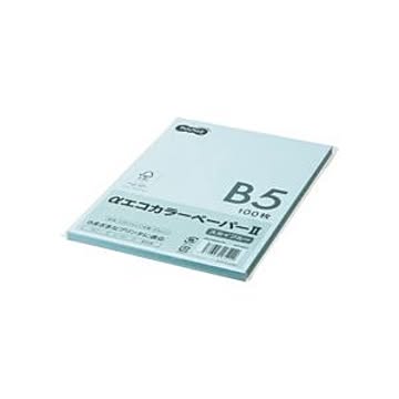 (まとめ) TANOSEE αエコカラーペーパーII B5 スカイブルー 少枚数パック 1冊（100枚） 【×30セット】