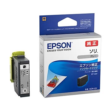 (まとめ) エプソン インクカートリッジ ソリグレー SOR-GY 1個 【×10セット】