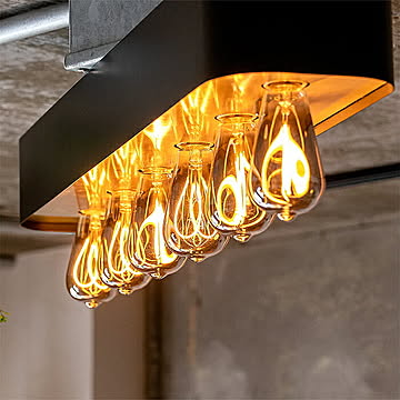 照明 ハーフ エジソン LED電球付 6灯 シーリングライト バーミラ 幅805x奥行165x高さ105mm TIC