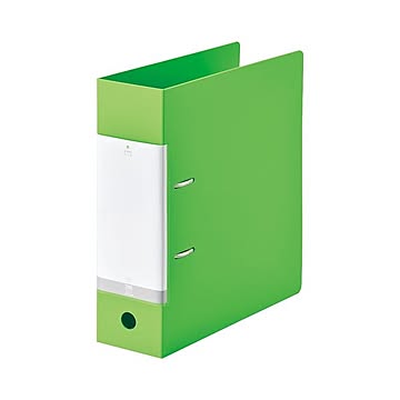 （まとめ） LIHITLAB D型リングファイル A4S 黄緑 G2290-6×10セット