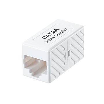 （まとめ） サンワサプライ RJ-45中継アダプタ（カテゴリ6A UTP） ホワイト ADT-EX-6AUTP 【×2セット】