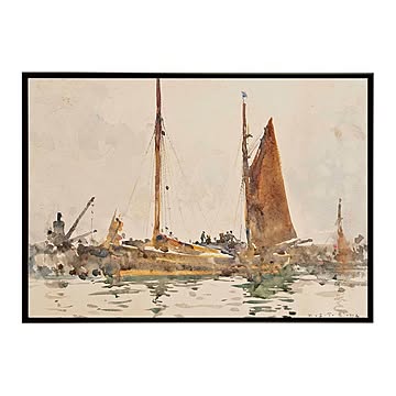 世界の古い絵画 レトロポスター デジタルリマスターLowestoft Fishing Bo【bn-poster-3770】