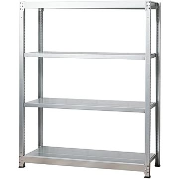 スチールラックのキタジマ 軽中量棚 100kg 高さ120cm 亜鉛メッキ 100kg/段