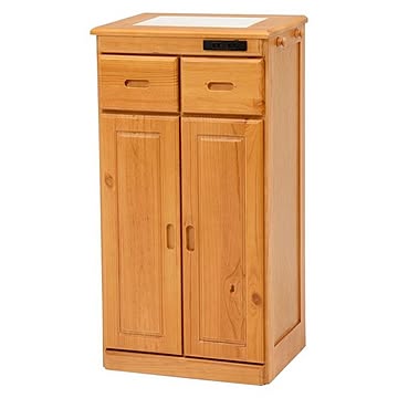 キッチンカウンター/キッチン収納 【高さ91cm】 木製 キャスター 2口コンセント付き 完成品【代引不可】