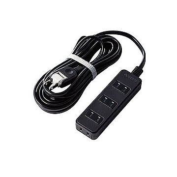 エレコム AVシャッタータップ/4個口/5m/ブラック AVT-ST02-2450BK 管理No. 4953103352810