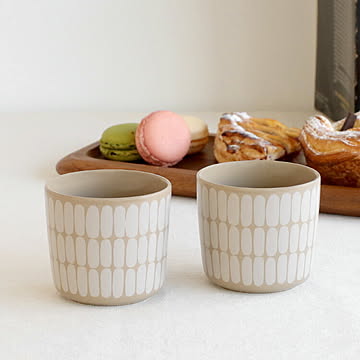 マリメッコ アルク ラテマグ 200ml 2個入り(ペア) テラ/ホワイト marimekko ALKU