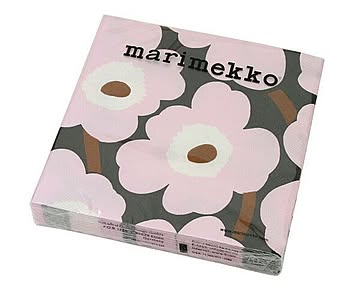 マリメッコ ペーパーナプキン ウニッコ ローズ 33x33cm 20枚入り marimekko UNIKKO