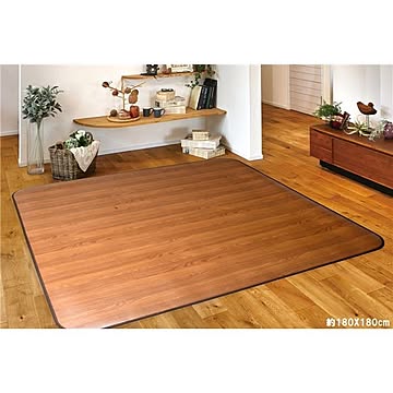 ダイニングラグマット 180cm×240cm ブラウン 抗菌 撥水 防滑