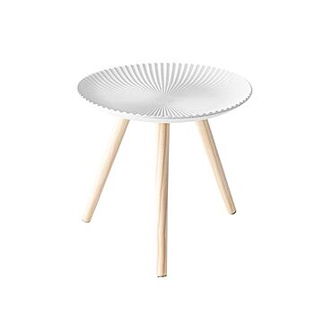 ホワイト ミニテーブル 約幅40cm Mサイズ 円形 組立品