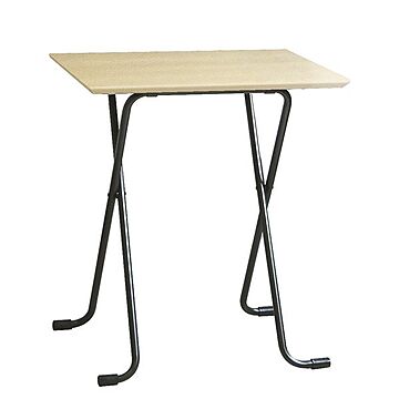 日本製 角型折りたたみテーブル 木製×スチールパイプ ナチュラル×ブラック 幅60cm