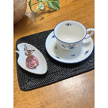 アタ製　ランチョンマットブラック（四角Sサイズ）