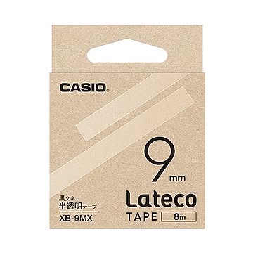 （まとめ）カシオ ラテコ 詰替用テープ9mm×8m 半透明/黒文字 XB-9MX 1個【×10セット】