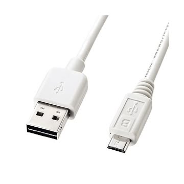 (まとめ)サンワサプライ 両面挿せるマイクロUSBケーブル(MicroB)ホワイト KU-RMCB2W×5セット