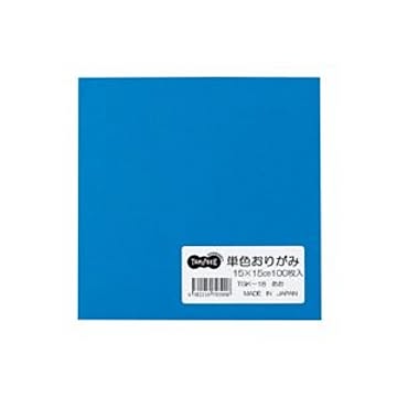 (まとめ) TANOSEE 単色おりがみ あお 1パック（100枚）  【×30セット】
