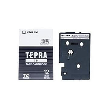 （まとめ）キングジム テプラTRテープ TT12K 透明に黒文字 12mm×3セット