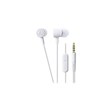 （まとめ） Audio-Technica オーディオテクニカ スマートフォン用インナーイヤーヘッドホン 「dip neon color」 （ホワイト） ATH-CKL220iS-WH 【×3セット】