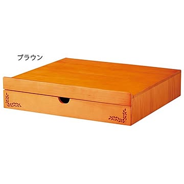 天然木スライドテーブル収納/キッチン収納 【ブラウン】 引き出し収納型 パイン材 〔台所 ダイニング〕