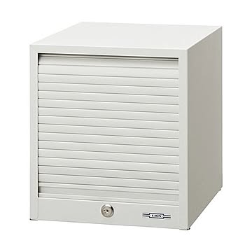 ライオン事務器シャッター扉付レターケース A4タテ ライトグレー 1台